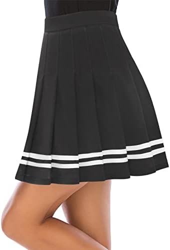 חצאיות טניס קפלים קפלים על חצאיות טניס לנשים מחליק מותניים גבוהות בית ספר ילדת חצ'רטרי לבן m