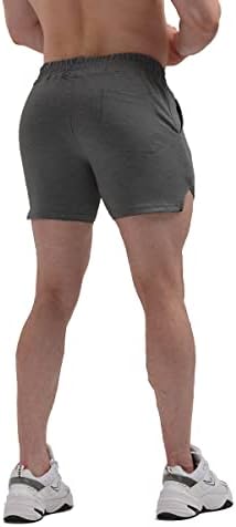 מכנסי חדר כושר של Maikanong Mens מכנסיים קצרים כותנה המריצים מכנסיים אתלטיים עם כיסי רוכסן