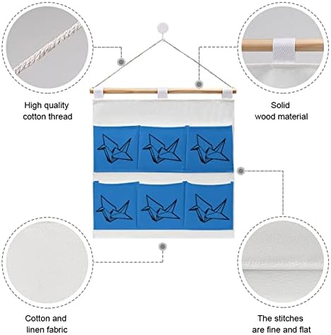 נייר מנוף קיר ארון תליית אחסון תיק 6 כיסים פשתן כותנה מעל את דלת ארגונית שקיות לחדר שינה אמבטיה
