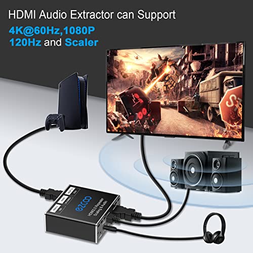 Splitter HDMI 1x1 חולץ שמע 4K 60 הרץ אטמוס CEC EDID/מטה-סולם/HDCP מתג התאמה בין וידאו- SPDIF 5.1C