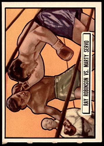 1951 Topps 34 Robinson vs Servo Sugar Ray Robinson/Marty Servo NM