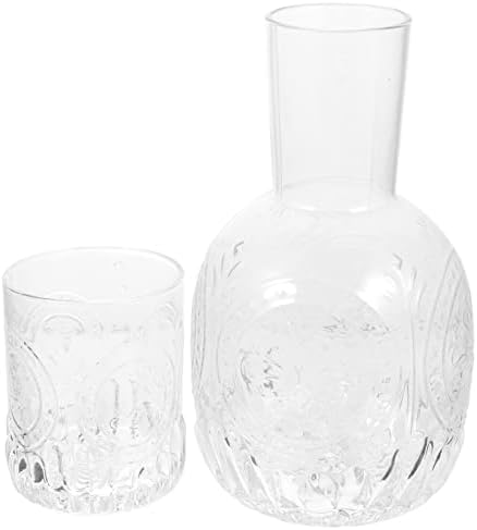 Zerodeko 2 סט כוסות זכוכית קירור פרה הגדר כוסות צלולות בקבוקי זכוכית חלב זכוכית כוס חלב קומקום מיכל משקאות