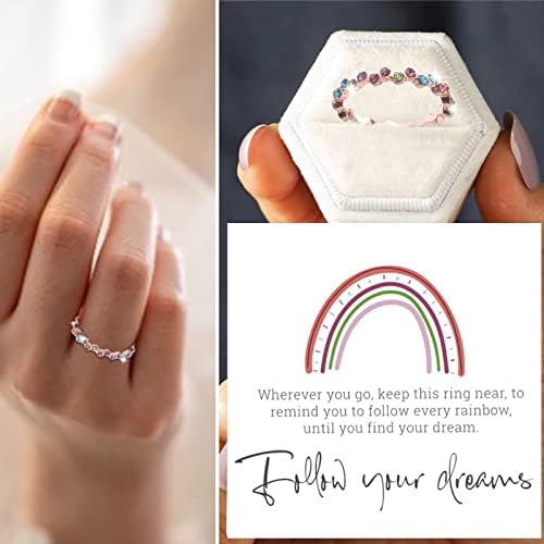 2023 חדש טבעת יהלום גלי גלי פופולרי ליידי קשת צבעונית תכשיטי אצבעות צבעוניים צבעוניים טבעת ראשונית
