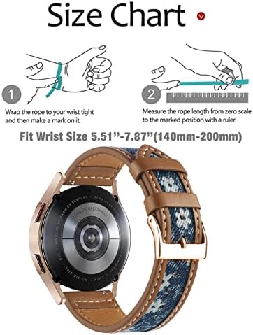 רצועת שעון עור של אבאן ג'ינס עבור סמסונג גלקסי שעון 4 / גלקסי שעון 5, 20 ממ רצועת בד עם צמיד