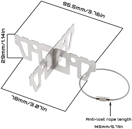 סט עמדת עמדת צלב תנור אלכוהול 1 עם חבל חוט אנטי-אבד מתלה תמיכה נייד מתלה סוגר צורב נירוסטה לטיולים בקמפינג