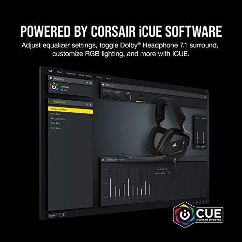 Corsair Void Pro RGB אוזניות משחק USB - Dolby 7.1 אוזניות סאונד היקפי למחשב - Discord Certified