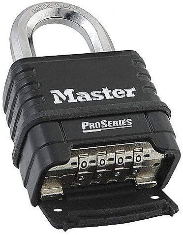 Masterlock 1178D משולב מנעול, גוף יצוק למות, 8 חבילות שחור/כסף