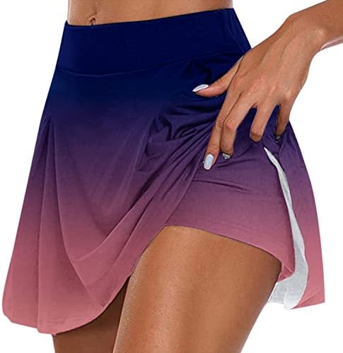 חצאיות טניס 4 ביולי עם מכנסיים קצרים לנשים במותניים גבוהות קפלים גולף זורמים סקורטס 2 ב 1 אימון דגל אמריקאי