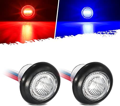 2 יחידות 3/4 עגול הוביל סמן אור אדום לכחול עזר אור מהפכה כפולה סמן צד אישור אינדיקטורים איתות אור
