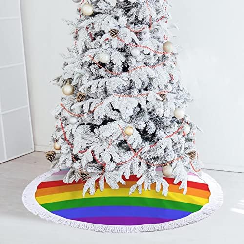 דגל גאווה טרנסג'נדרי קשת להטבים דגל עץ חג המולד מחצלת עץ עץ עץ עץ עץ עם גדילים לקישוט חג המולד של מסיבת חג 48