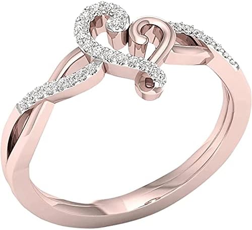 טבעות אצבעות לנשים אופנה טבעת יום נישואים של דפוס לב חלול לנשים