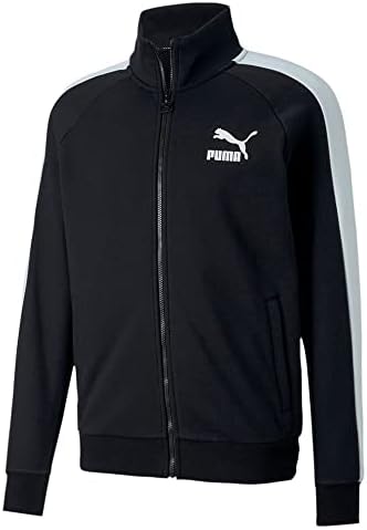 PUMA Mens iconic T7 אתלטי מזדמן לבגדים חיצוניים אתלטי רוכסן מלא מיקוד מלא - שחור