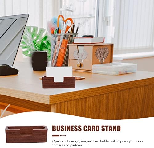 2 יחידות עץ כרטיס ביקור מחזיק שולחן העבודה כרטיס תצוגת מקרה כרטיס ביקור מתלה מעמד עבור משרד שולחן שולחן למעלה
