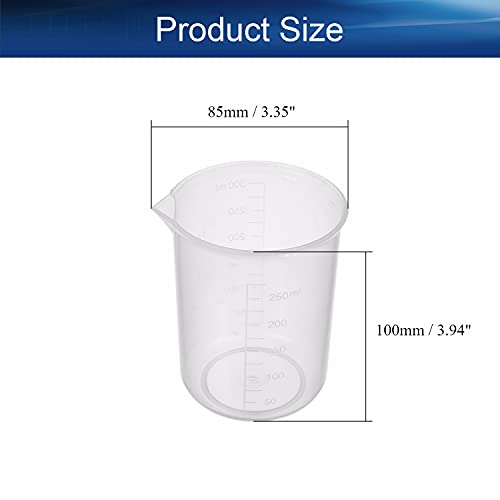 בטומשין 10 יחידות 300 מיליליטר פלסטיק מטרי בוגר כוסות, כוסות מעבדה כוסות מדידה נוזליות, מדידת מעבדה רב
