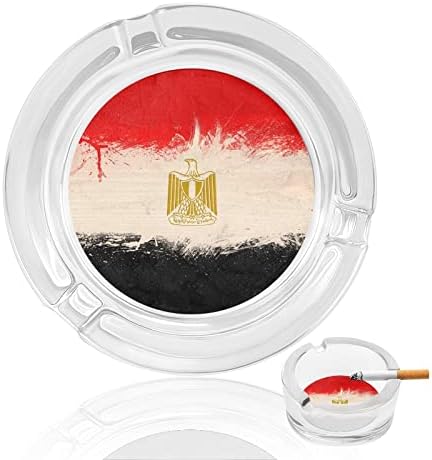 מאפרה של מצרים דגל מזכוכית לסיגריות מגשי אפר עגולים למשרד בית ומסעדות