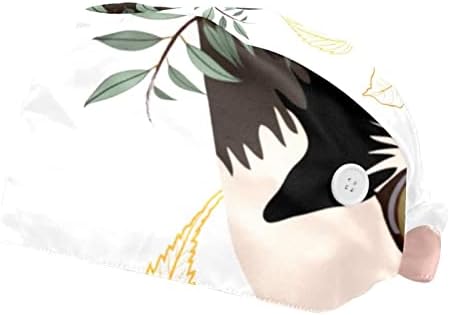 חג המולד פינגווינים דפוס עבודה כובע עם כפתורים וסרט זיעת מתכוונן עניבה חזרה נפוחה כובעי נשים גברים