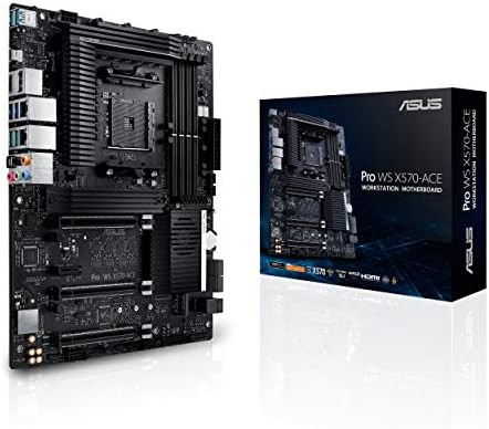 ASUS AMD AMD4 Pro WS X570-ACE ATX ATX WorkBoard לוח אם עם 3 PCIE 4.0 X16, Dual Realtek ו- Intel Gigabit LAN,