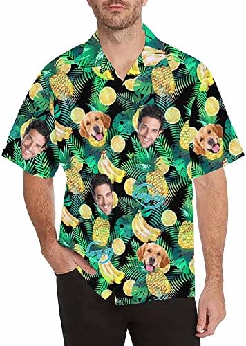 חולצה הוואי בהתאמה אישית עם פרחים מותאמים אישית כפתור קז'ואל כפתור למטה חולצות לגברים בהתאמה אישית