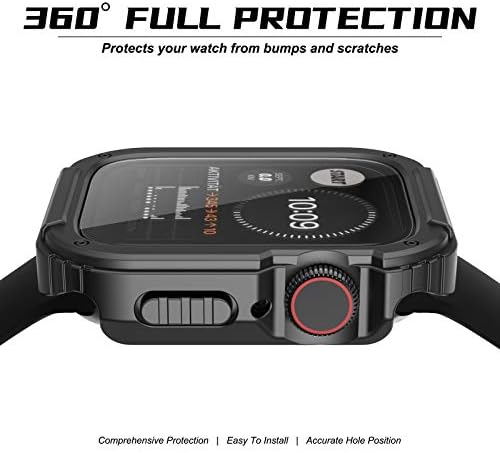 RECOPPA מחוספס Apple Watch Case 40 ממ סדרת SE 6/5/4 עם מגן מסך, עמיד כיתה צבאית Quattro Pro Series מכסה