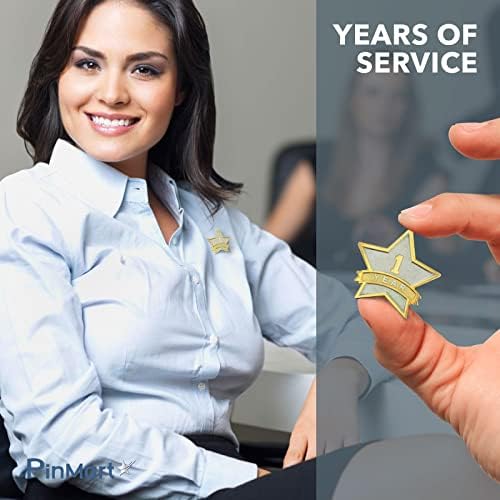 פינמארט שנה שירות פרס כוכב דש פין-זהב- & מגבר; כסף מצופה מתכת במקום העבודה לתגמל פין - 1-30 שנים של שירות כוכב