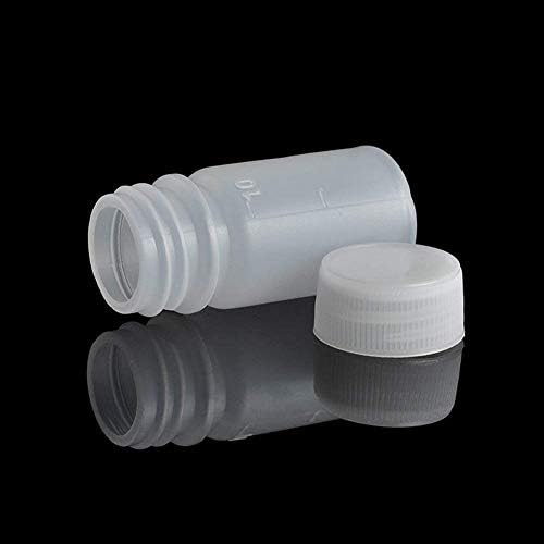 Lazzon PE פלסטיק מיכלי דגימה זעירים ריקים מעבדה מדורגת מיכל כימי מדגם בקבוק בקבוק איטום בקבוק נוזל 10 מל