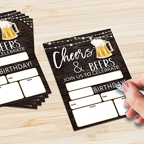 ISOVF 4 x 6 לחיים כרטיסי הזמנה למסיבת יום הולדת עם מעטפות- מסיבת סגנון מילוי מזמינה- C13