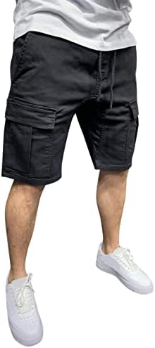 SEZCXLGG MEN מכנסיים אתלטים קצרים מכנסיים מוצקים מכנסיים זכר דקיקים מכנסיים קצרים מטענים שרוך מכנסיים מכנסיים