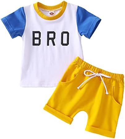 CM C&M Wodro פעוט תינוק תינוק קיץ 2 יחידים בגדי תלבושת מכתב הדפס חולצת טריקו שרוול קצר