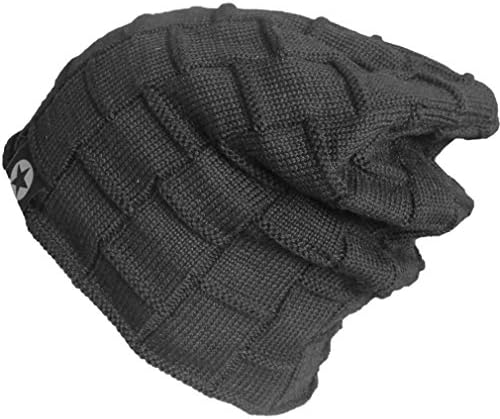 גברים של רך מרופד עבה צמר לסרוג גולגולת כובע חורף רפוי בימס כובע