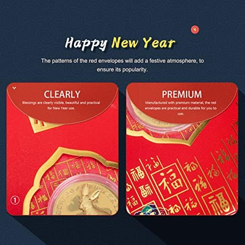 אדום מעטפות הסיני חדש שנה הונגבאו מזל כסף כיסים לאביב פסטיבל 2023 חדש שנה יום הולדת חתונה עסקים 6 יחידות