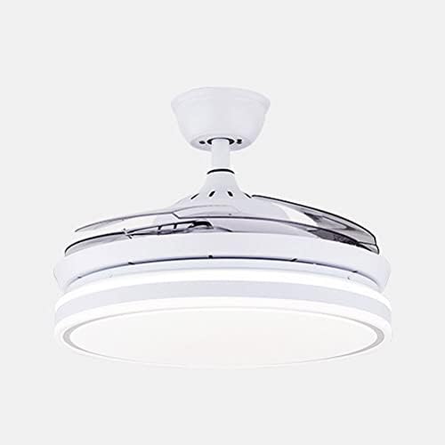 DSJ מינימליסטי בלתי נראה נברשת מאוורר מודרני לסלון מודרני מנורה מאוורר המנורת הובלה עמעום טריכרומטי אור מרחוק
