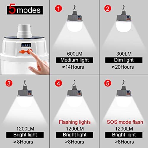 KXDFDC כוח נורת נורת LED LED אור סולארי USB טעינה מנורה נורה תאורה אטומה למים לקמפינג ביתי גינה