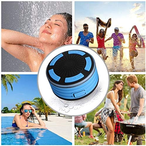 רמקולי Bluetooth אטומים למים, קוצר IPX7 אטום מים עמיד למים רמקולים ניידים ניידים עם רדיו FM וכוס יניקה