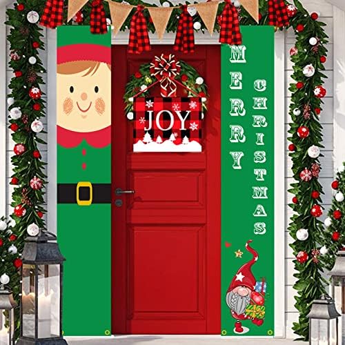 שלט ברוך הבא לדלת הכניסה למרפסת מרפסת שלט מרפסת חיצונית עיצוב חג המולד עיצוב חג גנום גמדי חג המולד קישוטי