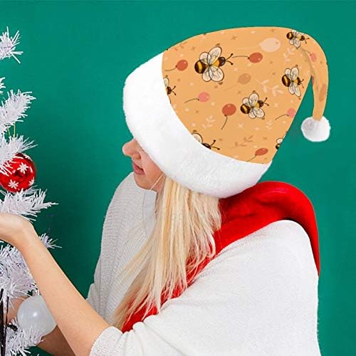 חג המולד סנטה כובע, קריקטורה דבש דבורים חג המולד חג כובע למבוגרים, יוניסקס נוחות חג המולד כובעי