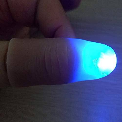 Baishitop 2pc טבעות אור אצבע הובלות חדשות זוהרות בצבע אחיד אצבע קסם דקה אצבע מהבהבת צעצוע