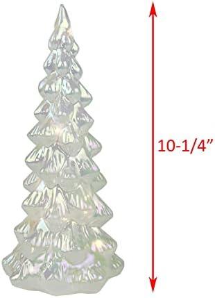 Vgeuna זכוכית מוארת עץ חג המולד, קישוטי חג המולד קלילים - תאורה עונתית לקישוטי חג המולד, מלאת אווירת חג המולד