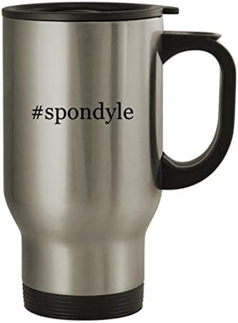 מתנות Knick Knack Spondyle - 14oz ספל נסיעות נירוסטה, כסף