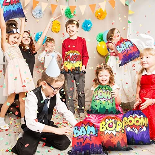 16 יחידות גיבור מסיבת שקיות טובות שרוך תרמיל לילדים ילדה בני גיבור נושא יום הולדת מתנות ספקי צד
