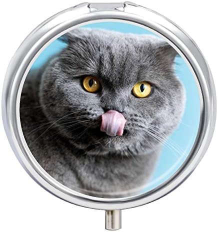 מתקן גלולת חמוד שומן חתול גלולת תיבת נייד מתכת גלולת מקרה עבור גלולות / ויטמין / תוספי / דגי שמן 5