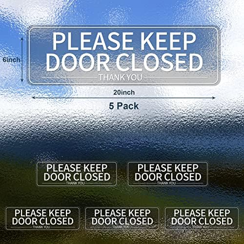 אנא שמור על שלט מדבקה סגורה של דלת ויניל 10 x 3 אינץ