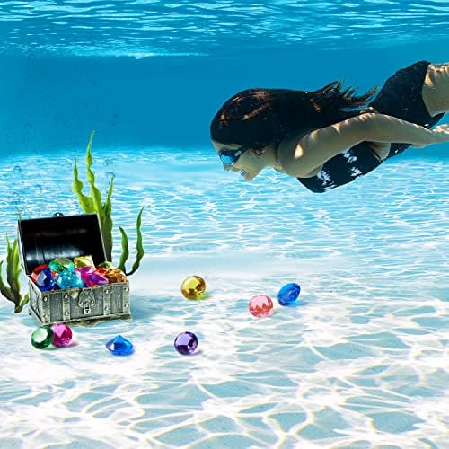 סלוש צלילה פנינה בריכת צעצוע, 16 גדול צבעוני יהלומים עם פיראטים אוצר חזה, לשחות צלילה צלילה