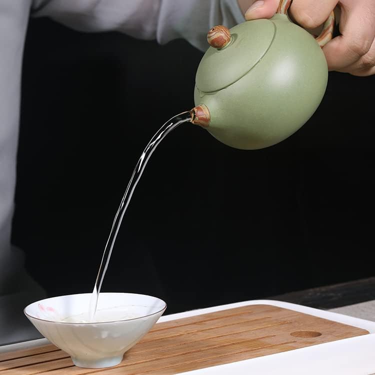 Gloriss בעבודת יד Gean Green Green, yixing Clay Teapot לצורך איסוף ושימוש יומיומי.