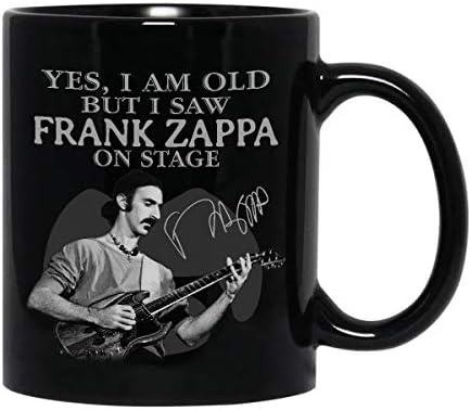 אני זקן אבל ראיתי פרנק זאפה על הבמה גיטריסט חתימה ספל קפה לבן ספל 15 עוז קרמיקה