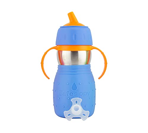קיד בסיקס בטוח, כוס פלדה אל חלד לתינוקות/פעוטות, זרבובית עגולה, בטוח מדיח כלים, BPA ללא, 11 גרם. נסיעות/בית