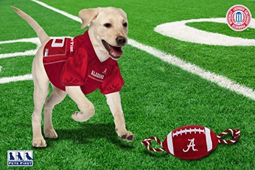חיות מחמד ראשונות NCAA Alabama Crimson Tide Tide Football Toy צעצוע, חומרי ניילון באיכות קשה, חבלים