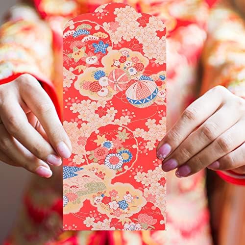 30 יחידות 2023 חדש שנה אדום מעטפות פרח מזל כסף כיס יפני נייר כסף מעטפות הסיני הונגבאו אדום מנות