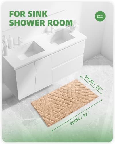 שטיחי אמבטיה בצבע בז 'משודרגים - רענן את חדר האמבטיה שלך בצבע G סופג מיקרופייבר אמבטיה - מחצלת אמבטיה ללא