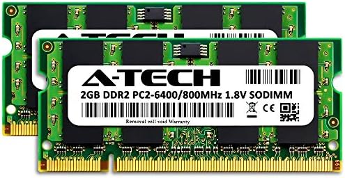 A-TECH 4GB DDR2 800MHz SODIMM PC2-6400 1.8V CL6 200 פינים שאינם ECC ערכת שדרוג זיכרון זיכרון RAM מחשב