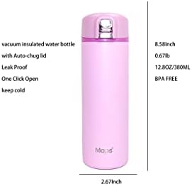בקבוק מים מבודד תרמוס ספורט עם מכסה חובב אוטומטי, 304 נירוסטה עמידה והוכחת דליפה לחיצה אחת פתוחה